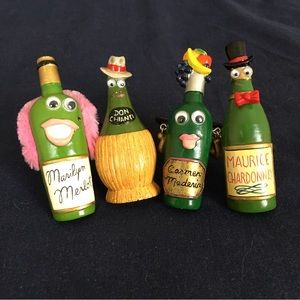 Wine Bottle Character Napkin Rings